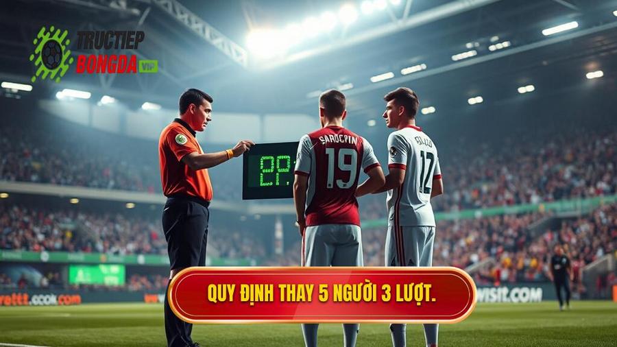 2. Quy định thay 5 người 3 lượt.